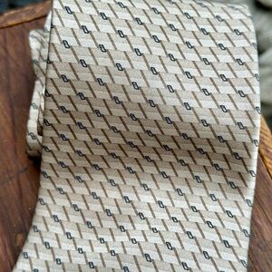 Palentina Beige Patterned Men's Silk Tie